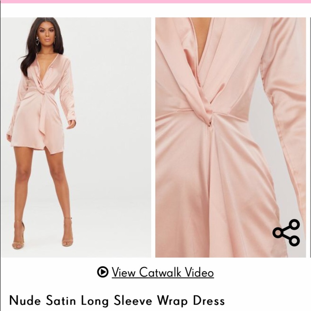 SATIN PINK MINI DRESS-SIZE 4